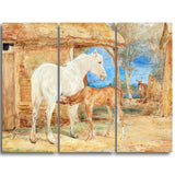 MasterPiece Painting - John Frederick Lewi Gray Mare and a Chestnut Foal