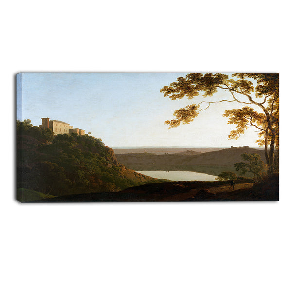 MasterPiece Painting - Joseph Wright Lake Nemi Sunset
