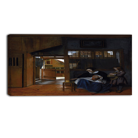 MasterPiece Painting - Pieter de Hooch A Woman Preparing Bread and Butter for a Boy