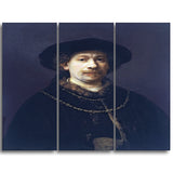 MasterPiece Painting - Rembrandt Harmensz Self Portrait wearing a Hat and two chains