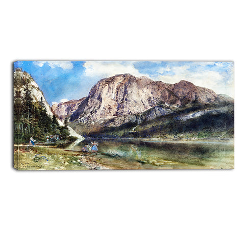 MasterPiece Painting - Rudolf von Alt Altaussee Lake and Face of Mount Trissel