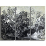 MasterPiece Painting - Thomas Gainsborouh Wooded Landscape with Figures