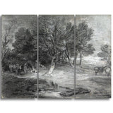 MasterPiece Painting - Thomas Gainsborouh Wooded Landscape with Gypsy Encampment