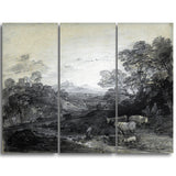 MasterPiece Painting - Thomas Gainsborouh Wooded Landscape with Herdsmen and Cattle