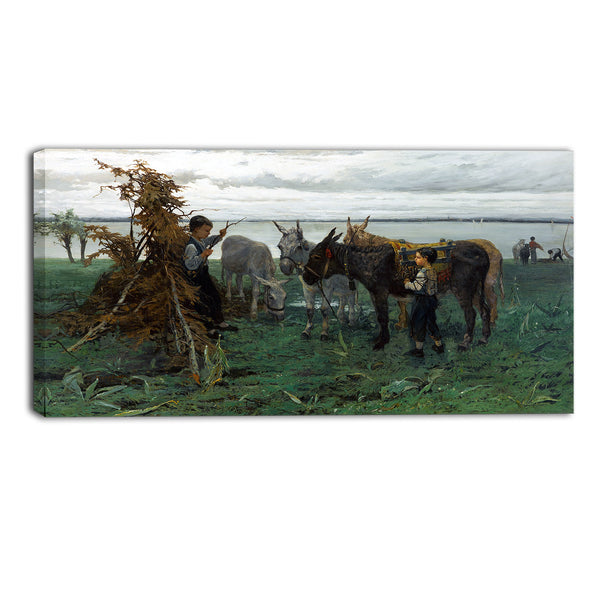 MasterPiece Painting - Willem Maris Boys herding donkeys