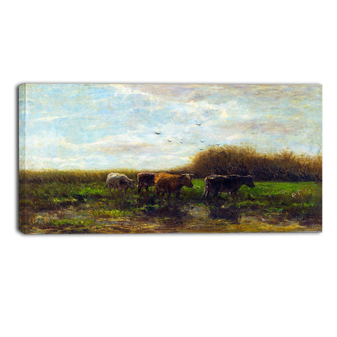 MasterPiece Painting - Willem Maris Cows at Evening