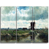 MasterPiece Painting - Willem Roelofs Polder landscape with windmill near Abcoude