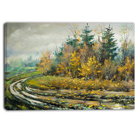 river on a decline landscape canvas art print PT6003