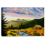 sunset in mountains landscape canvas wall art print PT6010