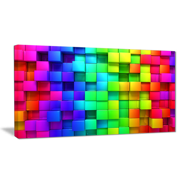 rainbow of colorful boxes abstract canvas artwork PT6019