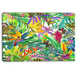tropical leaves and flowers floral canvas artwork PT6075