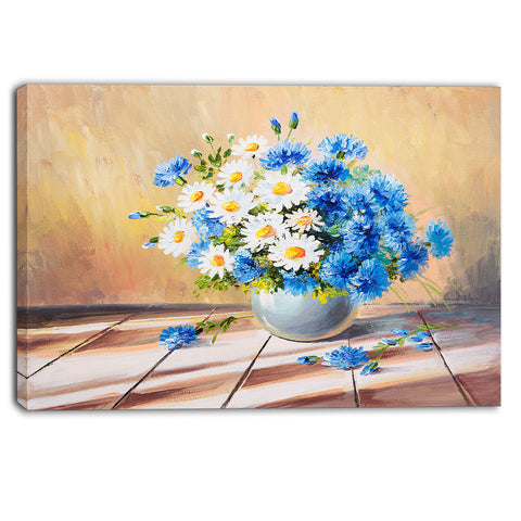 bouquet on wooden table floral canvas artwork PT6078