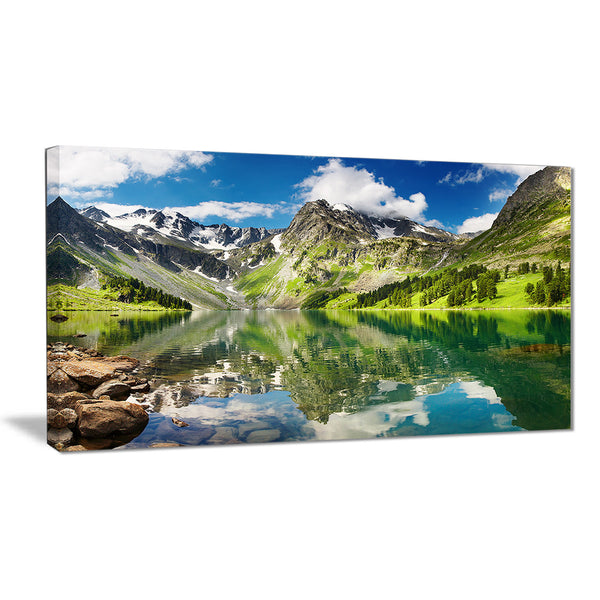 reflecting mountain lake landscape canvas artwork PT6083