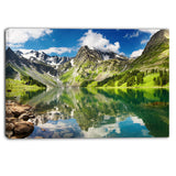 reflecting mountain lake landscape canvas artwork PT6083