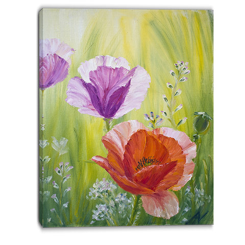 poppies in the morning floral canvas artwork PT6085