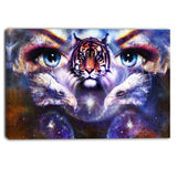 tiger, eagles and woman eyes collage animal canvas print PT6087