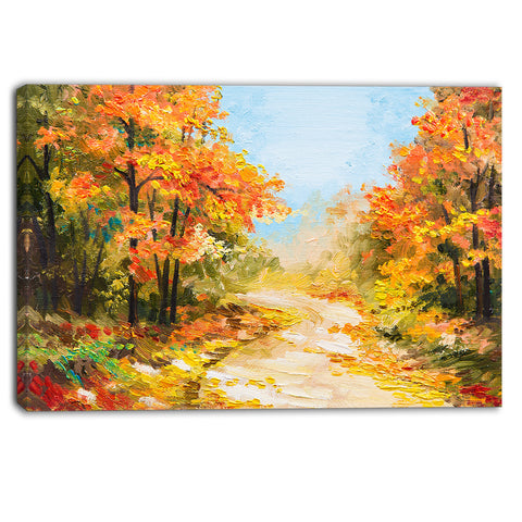 path in autumn forest landscape canvas artwork PT6092