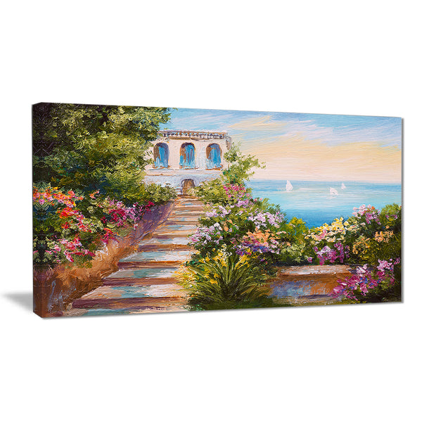 house near the sea landscape canvas artwork PT6104