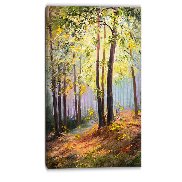 spring forest with sunlight landscape canvas art print PT6110