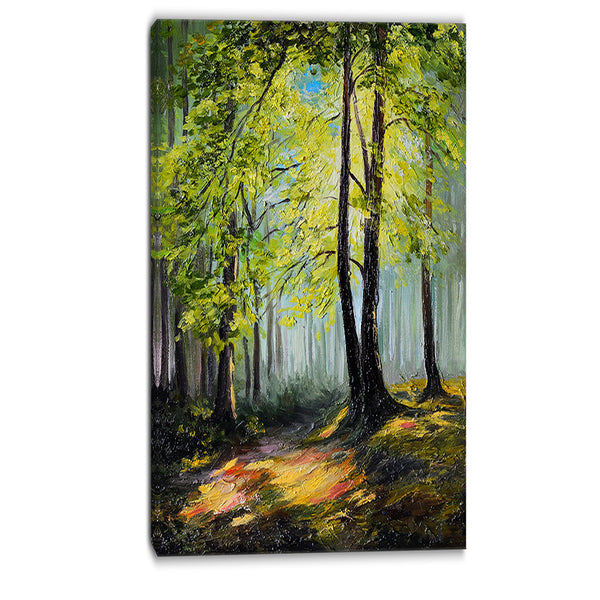 green autumn forest landscape canvas art print PT6116