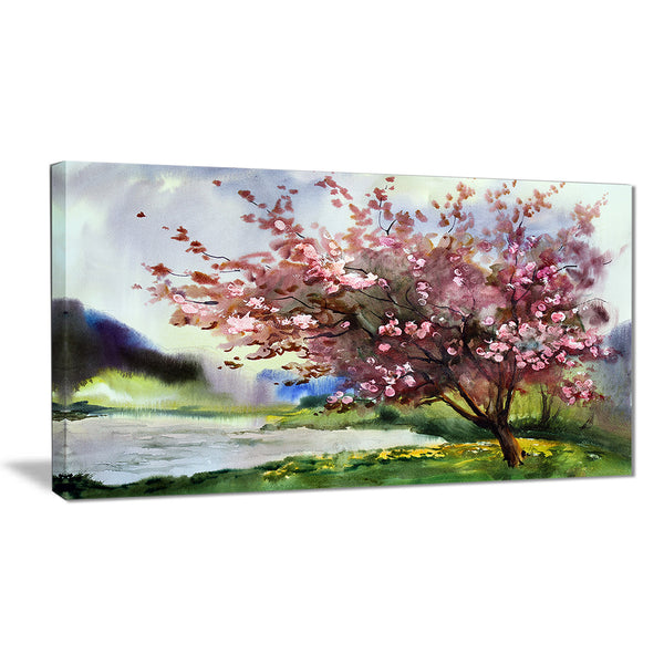 tree with spring flowers floral canvas art print PT6120
