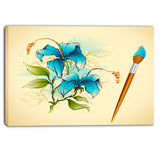 flower with brush illustration floral canvas art print PT6130