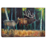 wandering deer in forest animal canvas art print PT6178