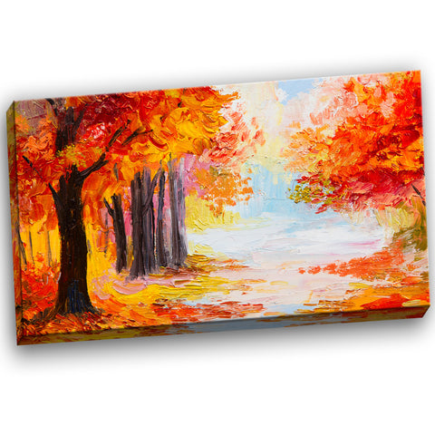 orange forest in autumn landscape canvas art print PT6180