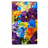 heavily textured abstract flowers abstract canvas print PT6194