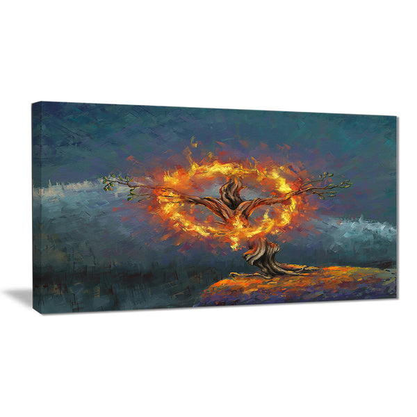 God in the Burning Bush Landscape Canvas Art Print