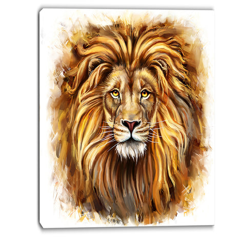 angry king of forest animal canvas art print PT6206