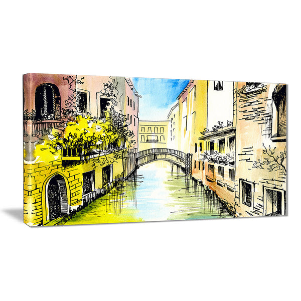 canal in venice cityscape canvas artwork PT6220