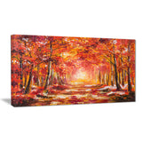 autumn forest in red shade landscape canvas art print PT6228