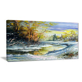 river in the spring woods landscape canvas art print PT6229