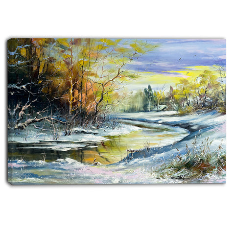 river in the spring woods landscape canvas art print PT6229