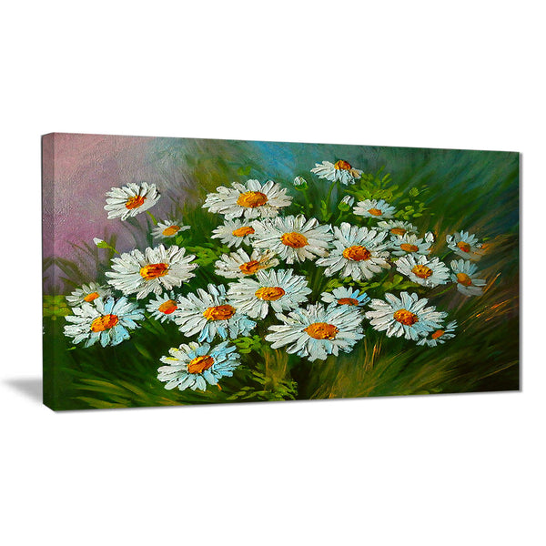 heavily textured daisies art floral canvas print PT6239