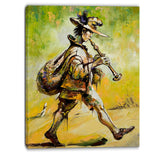 wandering troubadour with pipe music canvas art print PT6241