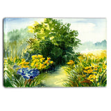 watercolor greenery landscape canvas art print PT6242