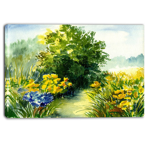 watercolor greenery landscape canvas art print PT6242