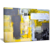 Grey and Yellow Blur Abstract Abstract Canvas Art Print