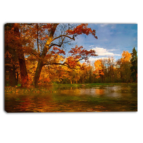 quiet and silent autumn landscape canvas art print PT6274