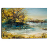 trees by the lake landscape canvas art print PT6283