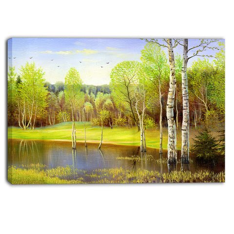 light green autumn landscape canvas art print PT6287