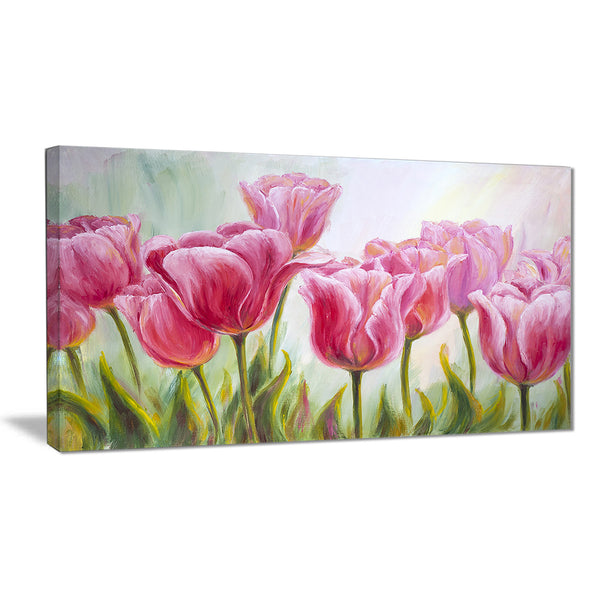 tulips in a row floral canvas artwork PT6291