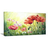 poppies in morning floral canvas print PT6293
