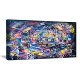 surreal city in graphics abstract canvas art print PT6294