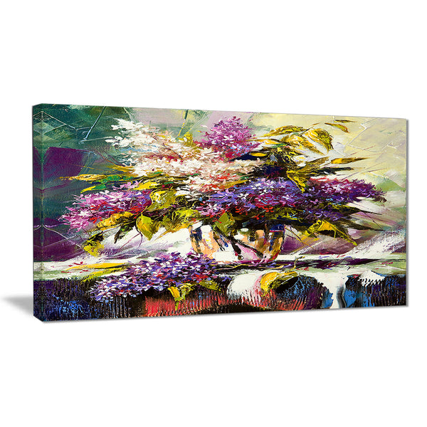 lilac bouquet in a vase floral canvas art print PT6318