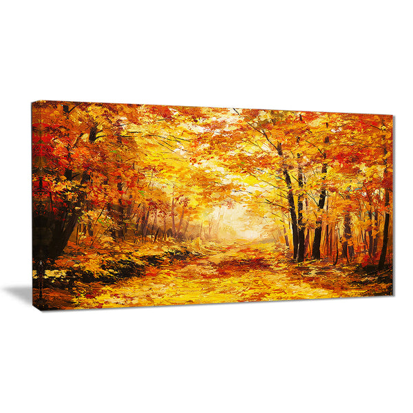 yellow autumn forest landscape canvas art print PT6343