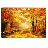 yellow autumn forest landscape canvas art print PT6343