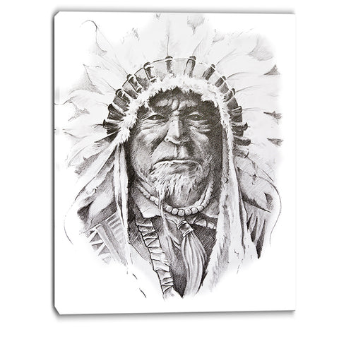 native american indian portrait canvas art print PT6369